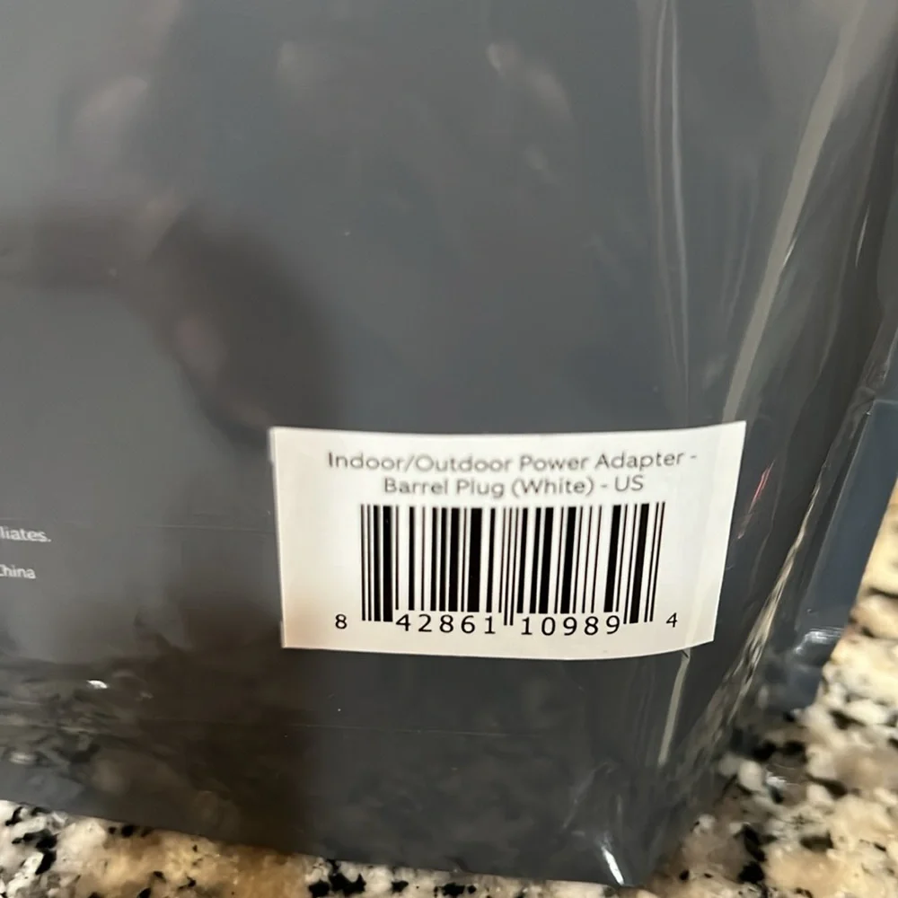 Ring brand new in unopened package indoor/outdoor power adapter barrel plug